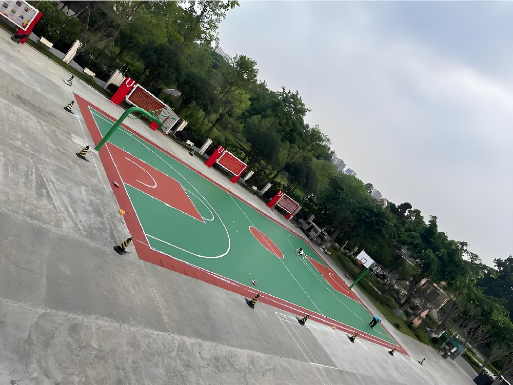 矽PU網球場手工鋪設